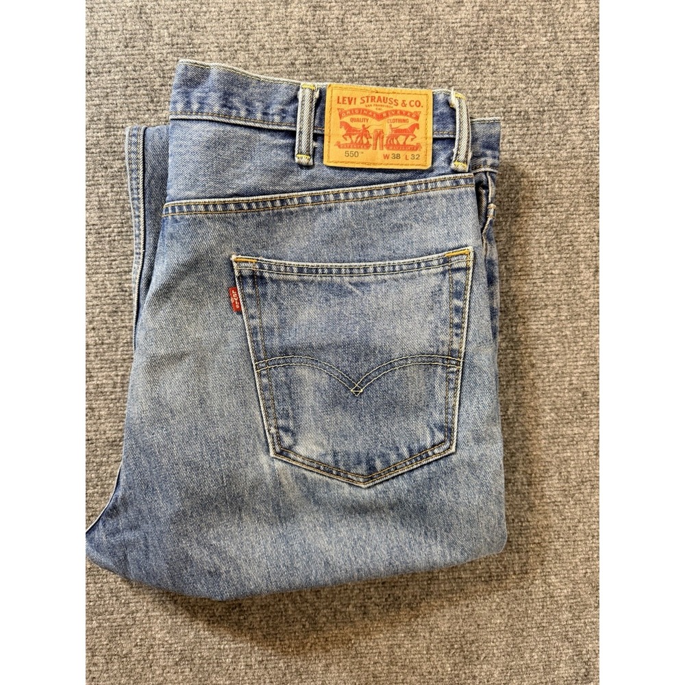 Levis 550 Relaxed Fit‎ Jeans Mens 38x32 Blue Denim Tapered Leg Red Tab Levi's